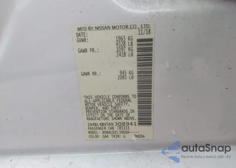 2019 Nissan Altima 2.5 S from USA, damaged, VIN 1N4BL4BV5KN308941